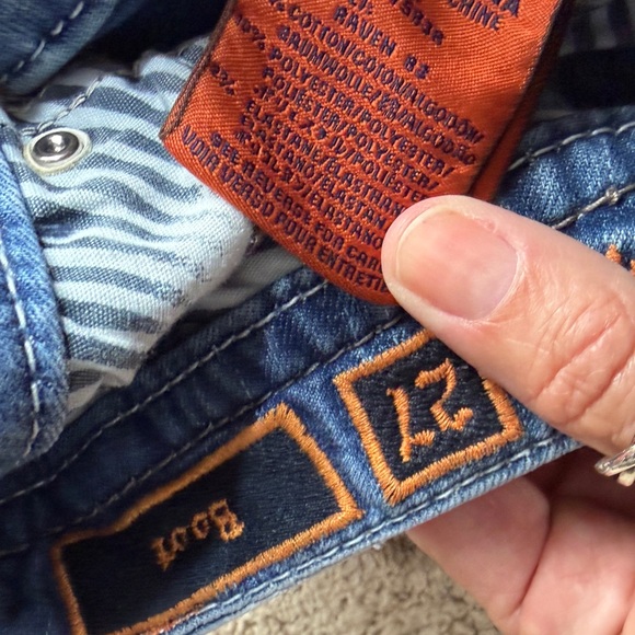 Rock Revival Jeans Womens Size 27 Raven Rhinestone Light Blue Wash Y2K Boot cut - Picture 7 of 10